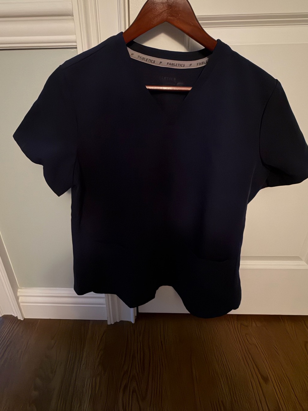 Fabletics Navy Short Sleeve Crewneck Blouse